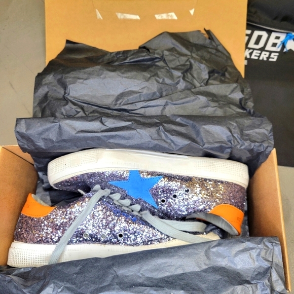 [EUC] Golden Goose Grey Glitter May Sneakers SIZE 37 in box AUTHENTIC - Picture 10 of 11